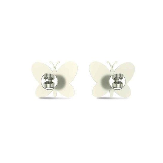 Butterfly 18k Yellow Gold Stud Earrings for Kids and Teen Girls