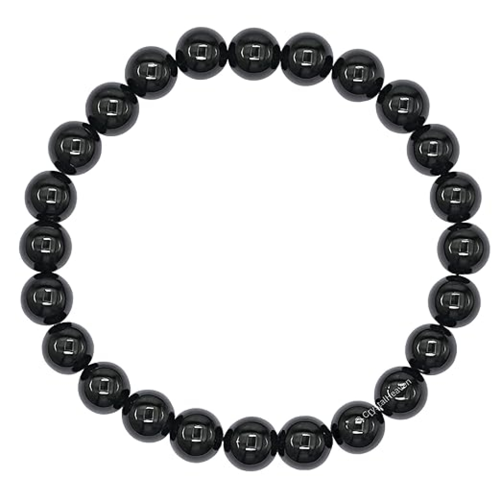 Black Tourmaline Bracelet | Healing Crystal Beaded Bracelet for Protection, Balance & Positive Energy | Unisex