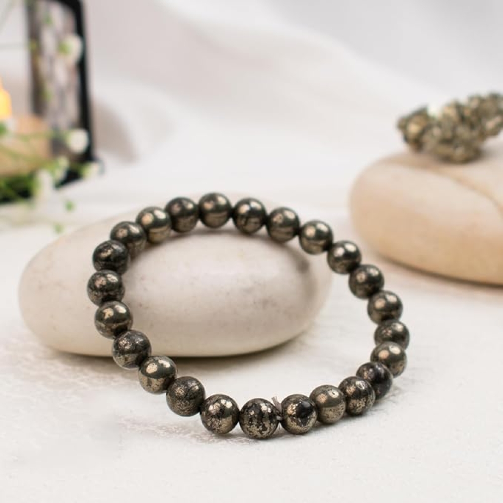 Raw Pyrite Bracelet – Wealth, Prosperity & Protection Healing Crystal Bracelet