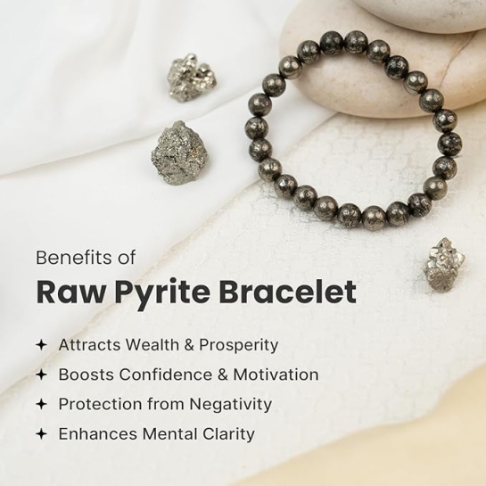 Raw Pyrite Bracelet – Wealth, Prosperity & Protection Healing Crystal Bracelet