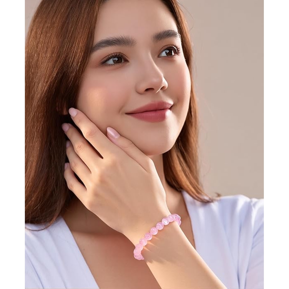 Rose Quartz Bracelet 8mm | Natural Healing Crystal Bracelet for Love, Positivity & Energy | Unisex
