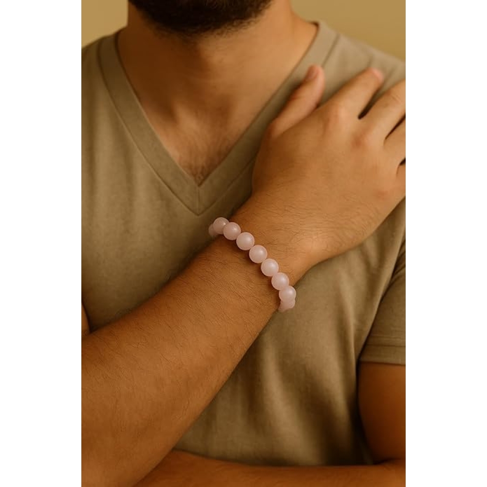 Rose Quartz Bracelet 8mm | Natural Healing Crystal Bracelet for Love, Positivity & Energy | Unisex