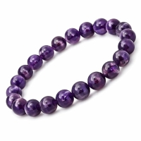 Rudrashan Amethyst Bracelet 8mm – Natural Healing Crystal Bracelet for Stress Relief, Peace, Protection & Meditation