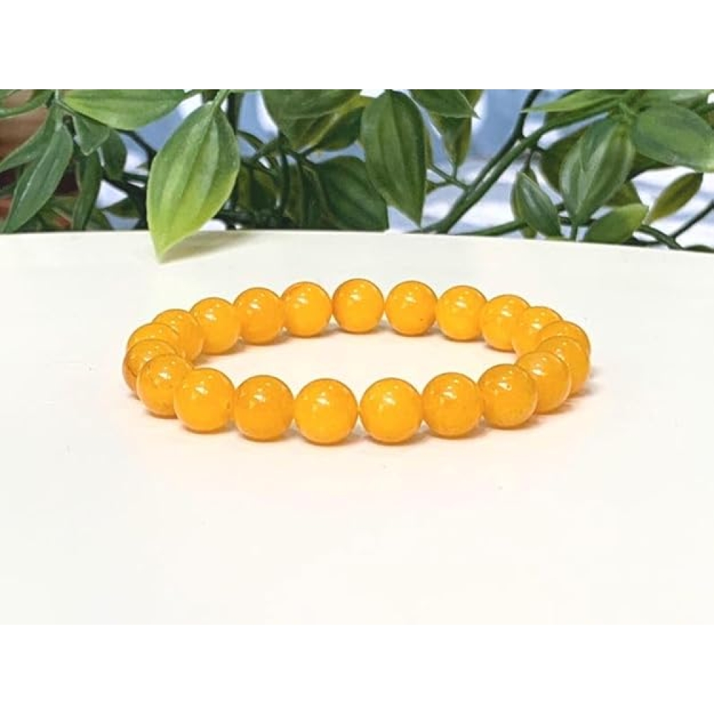 Yellow Topaz Jade Bracelet | 8mm Natural Healing Gemstone Energy Bracelet