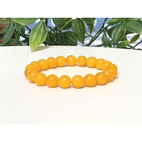 Yellow Topaz Jade Bracelet | 8mm Natural Healing Gemstone Energy Bracelet