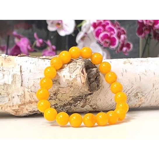 Yellow Topaz Jade Bracelet | 8mm Natural Healing Gemstone Energy Bracelet