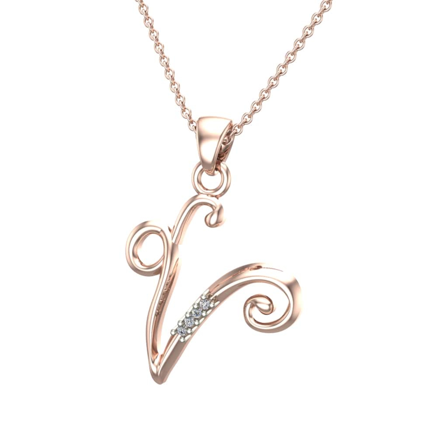 Diamond Initial Necklace J | Pravins