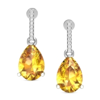 Charlotte Citrine White Gold Drop Earrings