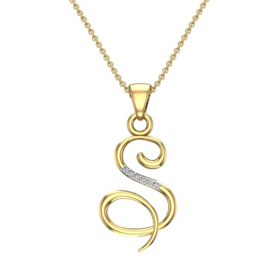 Alba Initial Diamond Pendant