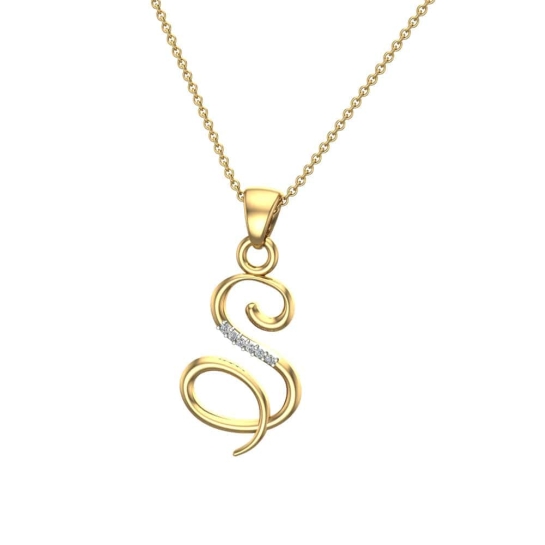 Alba Initial Diamond Pendant