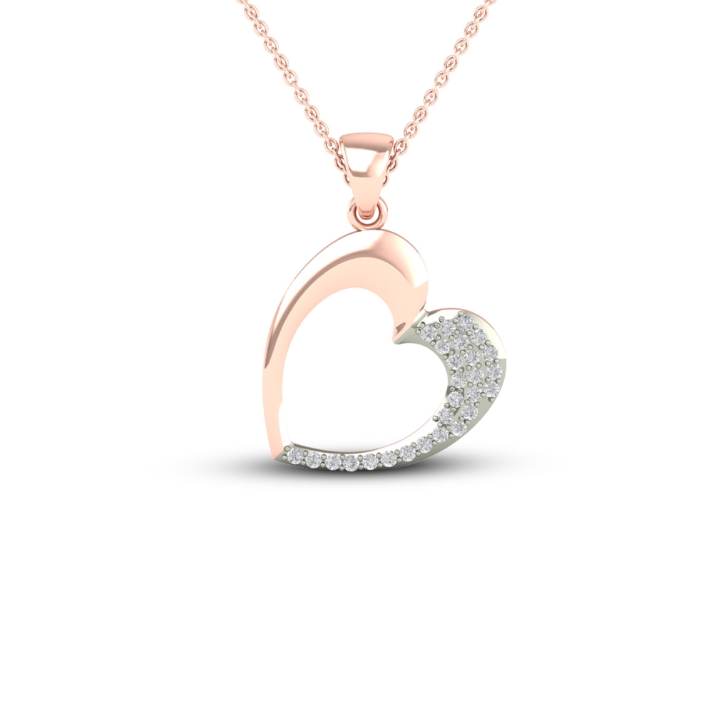18k/14k Classic Heart Diamond Pendant