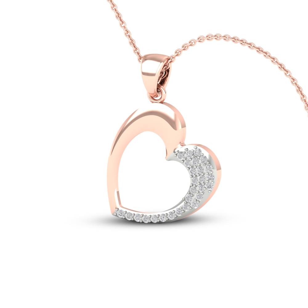 18k/14k Classic Heart Diamond Pendant
