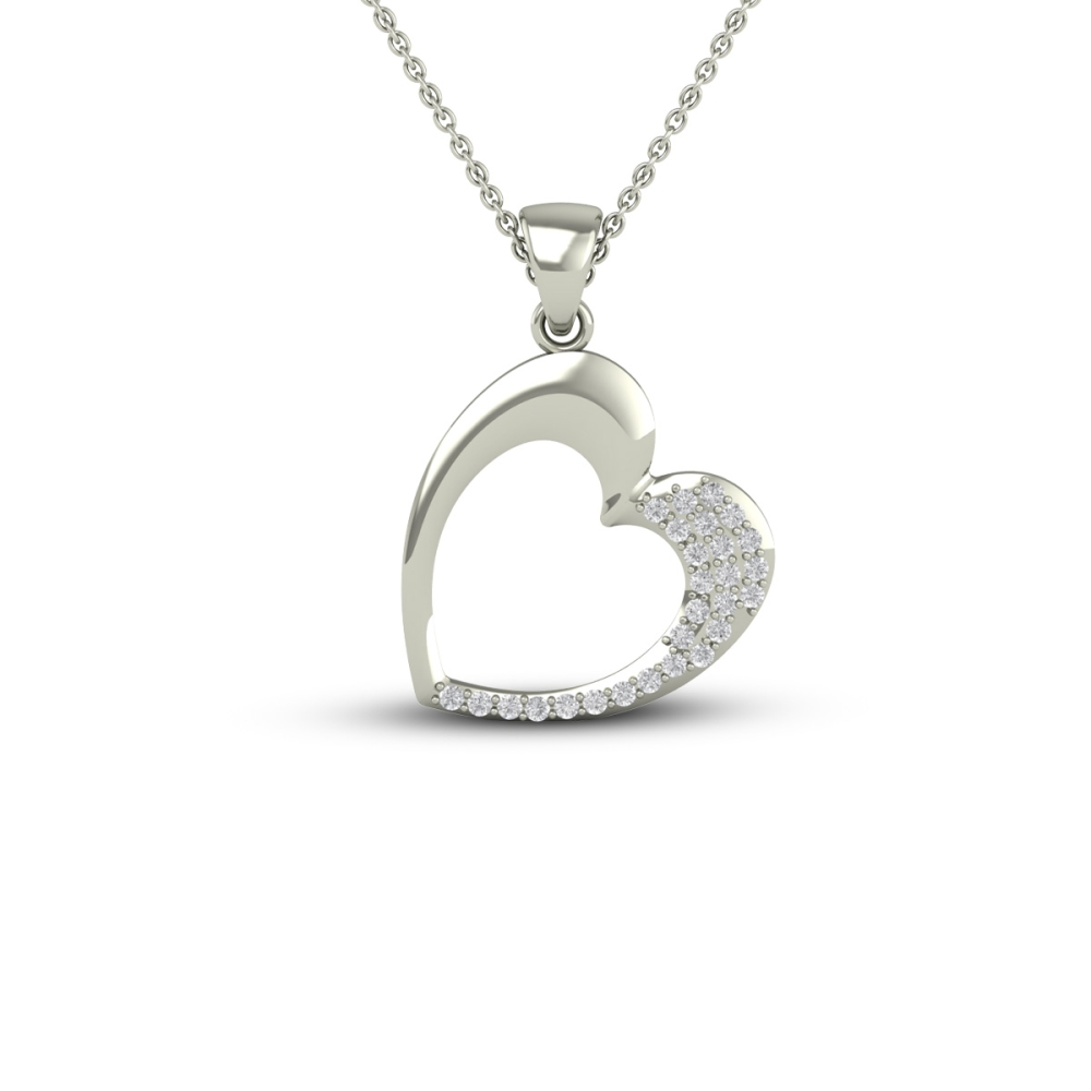 18k/14k Classic Heart Diamond Pendant