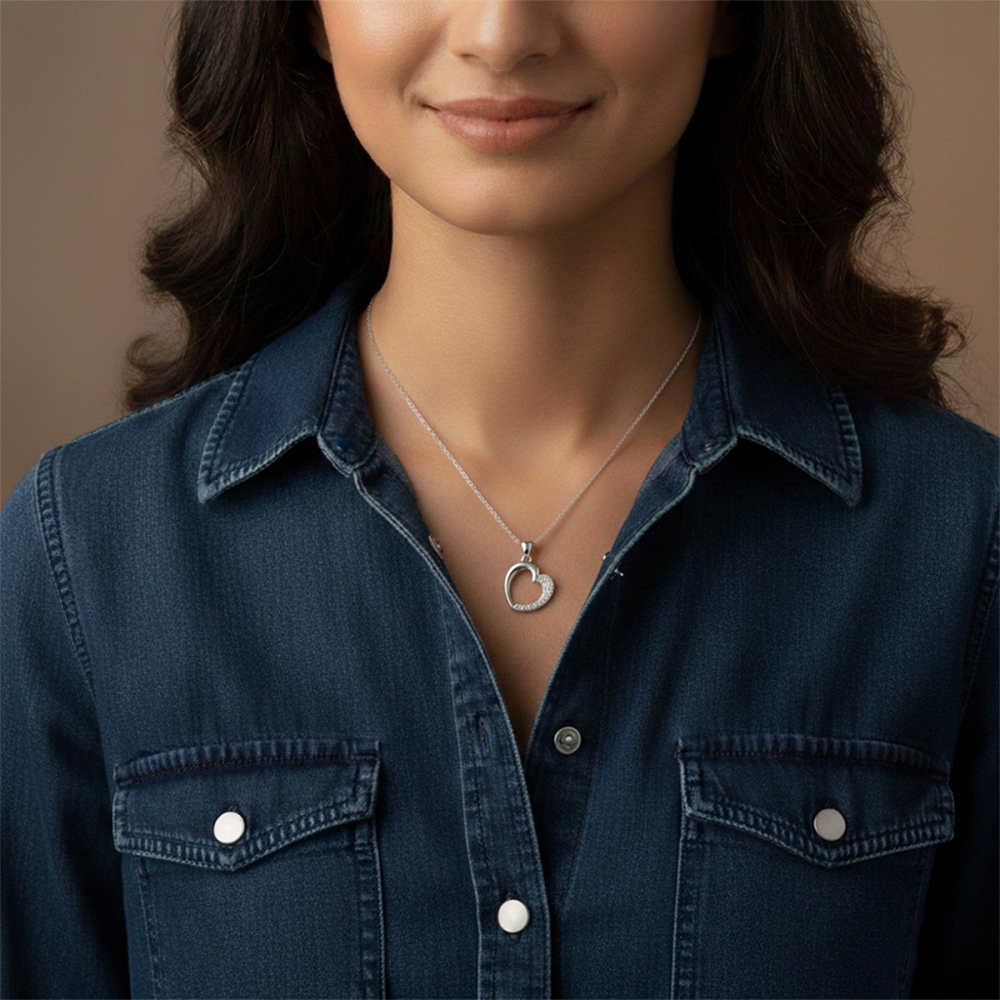 18k/14k Classic Heart Diamond Pendant