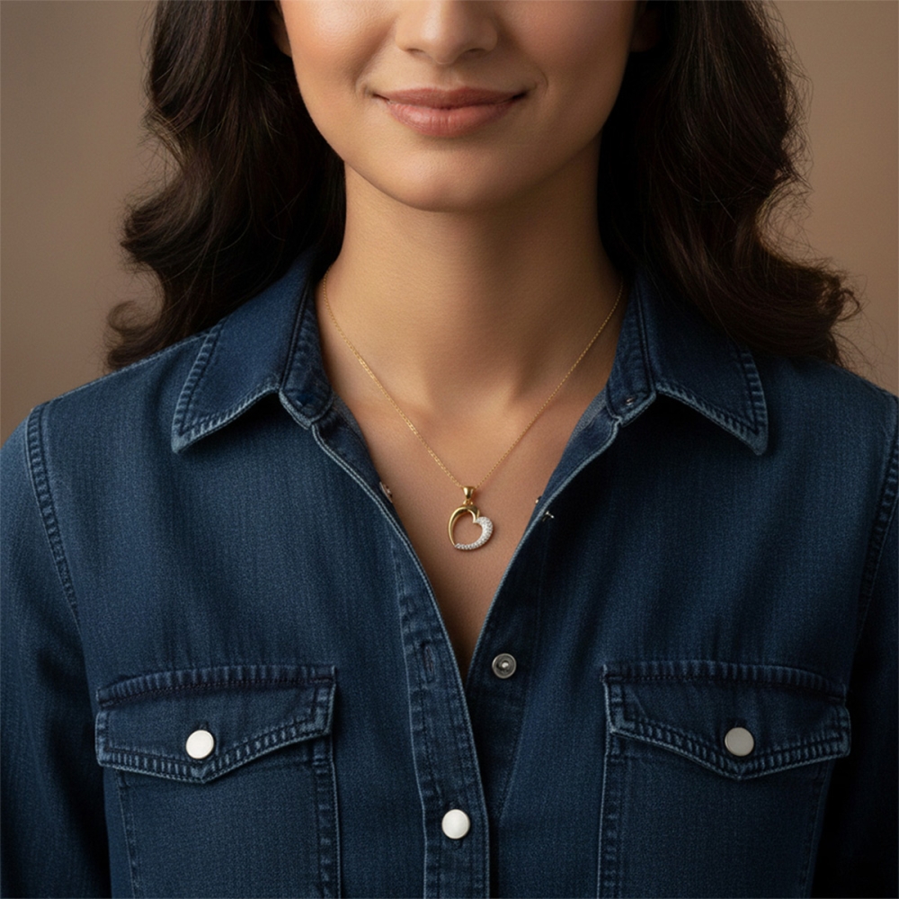 18k/14k Classic Heart Diamond Pendant