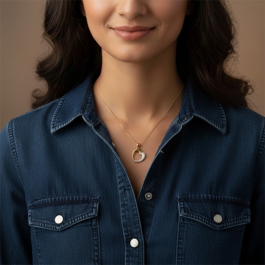 18k/14k Classic Heart Diamond Pendant