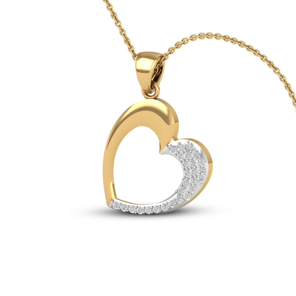 18k/14k Classic Heart Diamond Pendant