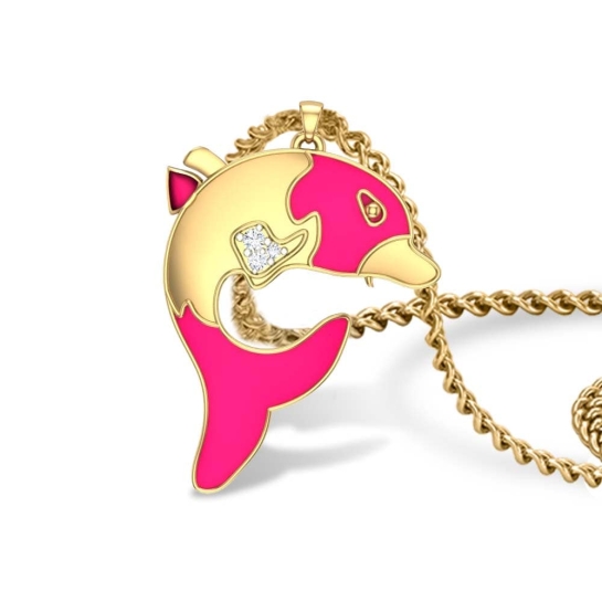 Elvin Dolphin Diamond Pendant