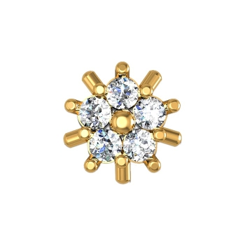 Elsie Yellow Gold Diamond Nosepin Screw