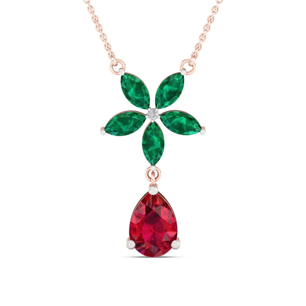 Emerald Bloom Drop Pendant