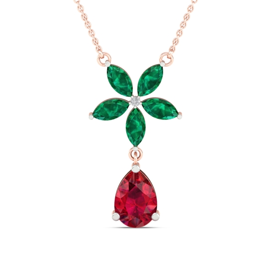 Emerald Bloom Drop Pendant