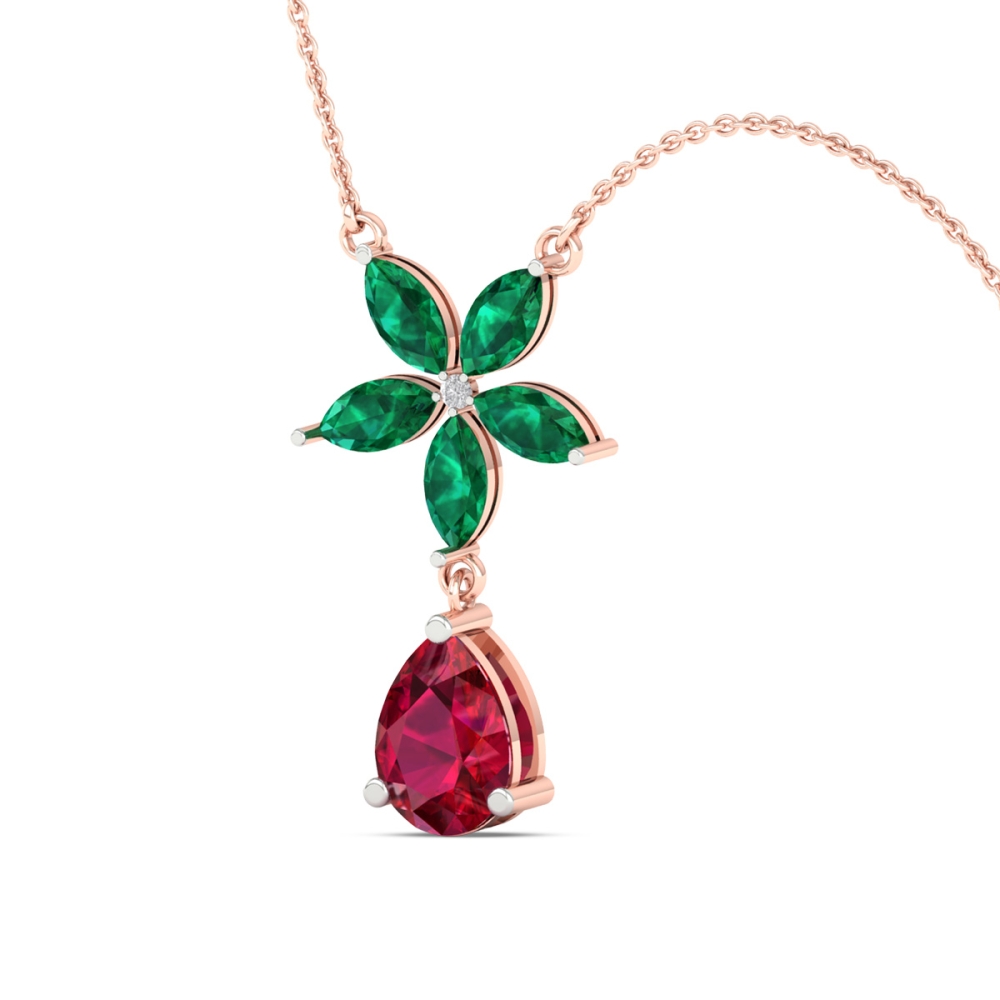 Emerald Bloom Drop Pendant