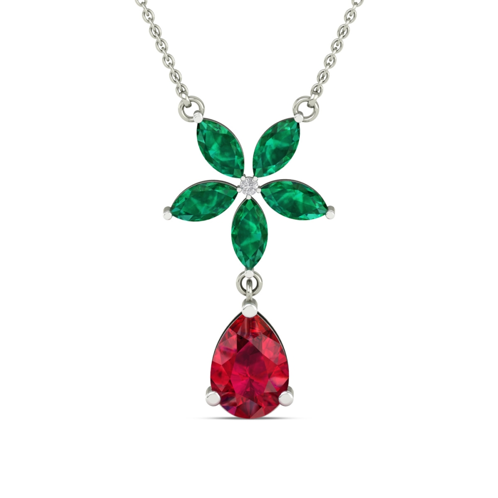 Emerald Bloom Drop Pendant