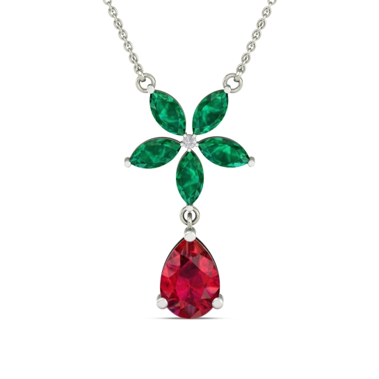 Emerald Bloom Drop Pendant