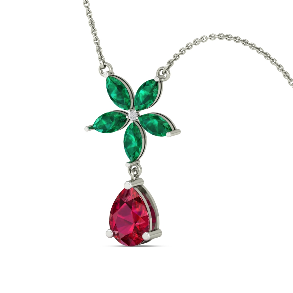 Emerald Bloom Drop Pendant