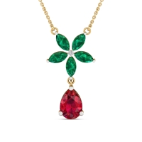 Emerald Bloom Drop Pendant