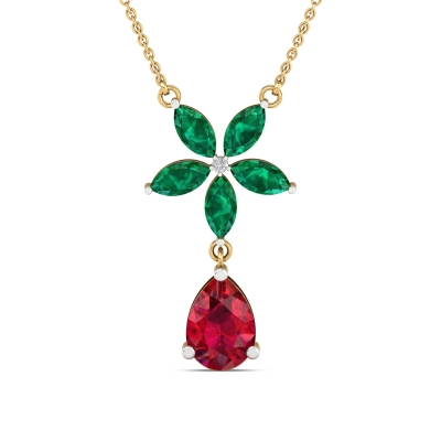 Emerald Bloom Drop Pendant