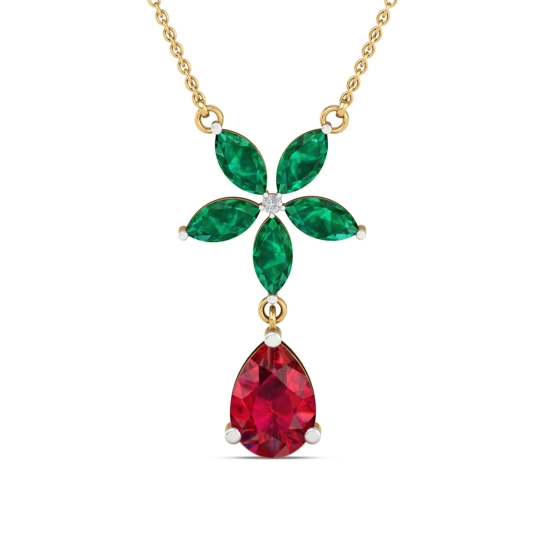Emerald Bloom Drop Pendant