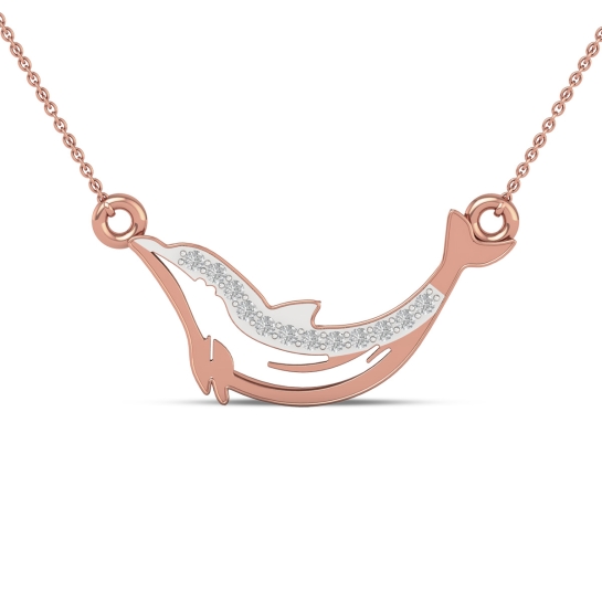 Golden Wave Dolphin Pendant