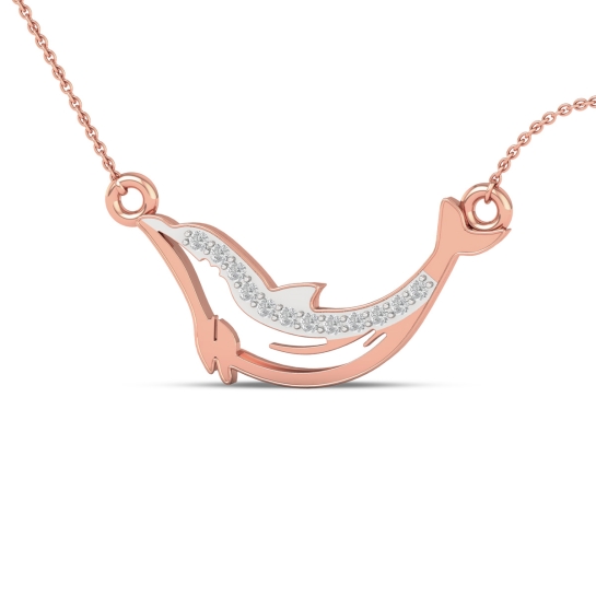 Golden Wave Dolphin Pendant