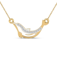 Golden Wave Dolphin Pendant