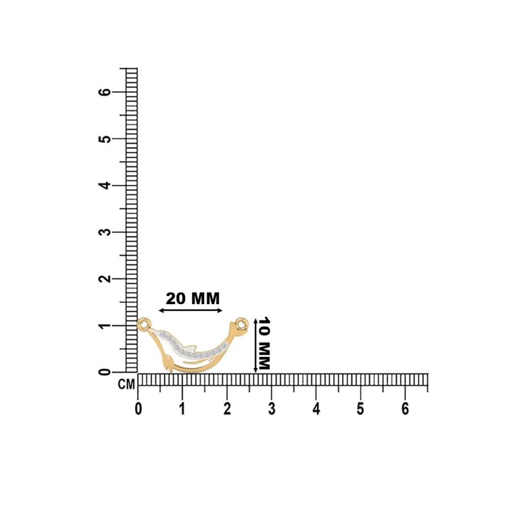 Golden Wave Dolphin Pendant