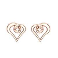 Heart Gold Studs Earrings Design for daily use 