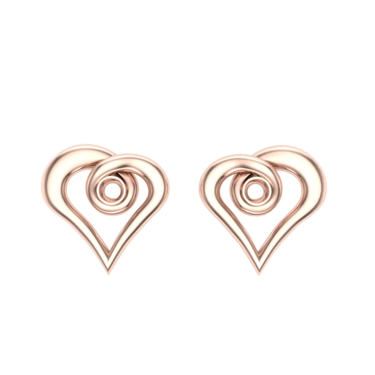 Heart Gold Studs Earrings Design for daily use 