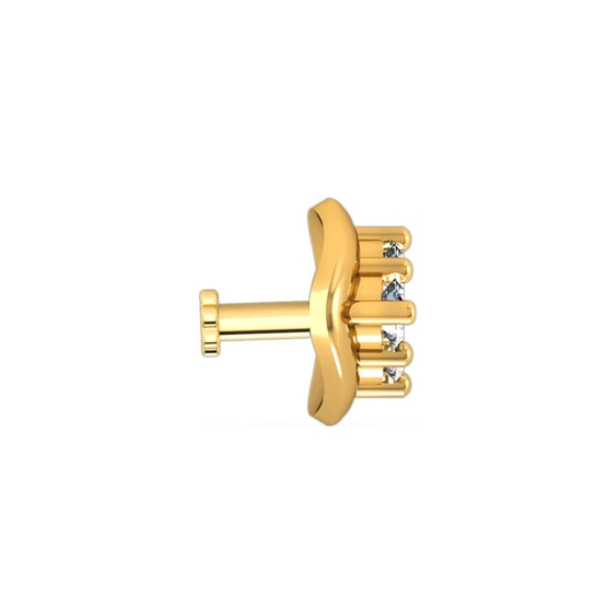 Heavenly Yellow Gold Diamond Nosepin Screw