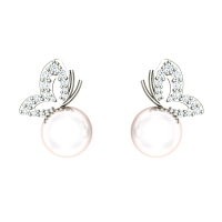 Butterfly Pearl Stud Earrings