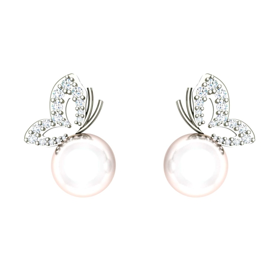 Butterfly Pearl Stud Earrings