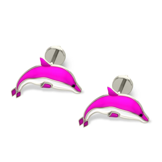 Jenny Dolphin  Gold Studs earrings Design for daily use 