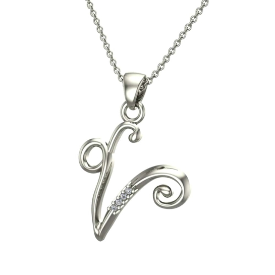 Charlize Initial Diamond Pendant