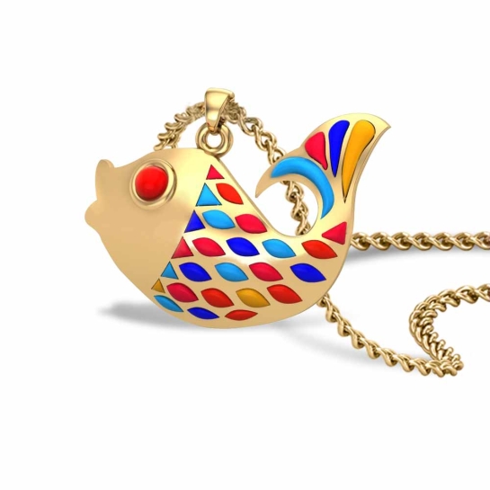 Edie Fish Gold Pendant Designs For Female