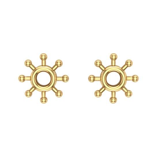 Kaitali Gold Stud Earrings Design for daily use 