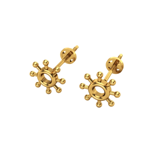 Kaitali Gold Stud Earrings Design for daily use 