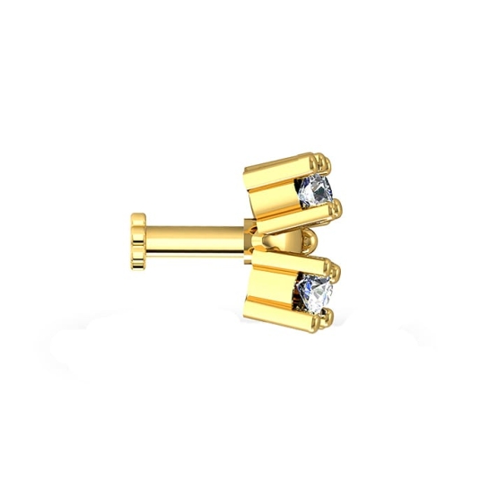 Kamiyah Yellow Gold Diamond Nosepin Screw