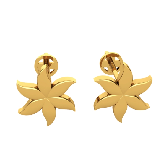 Kumkum Gold Stud Earrings Design for daily use 