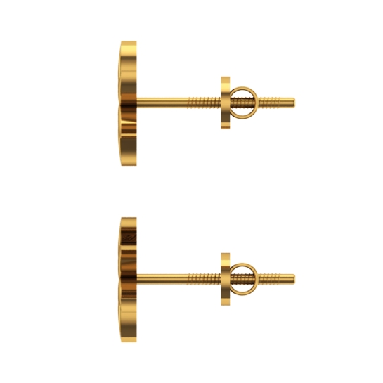 Kumkum Gold Stud Earrings Design for daily use 