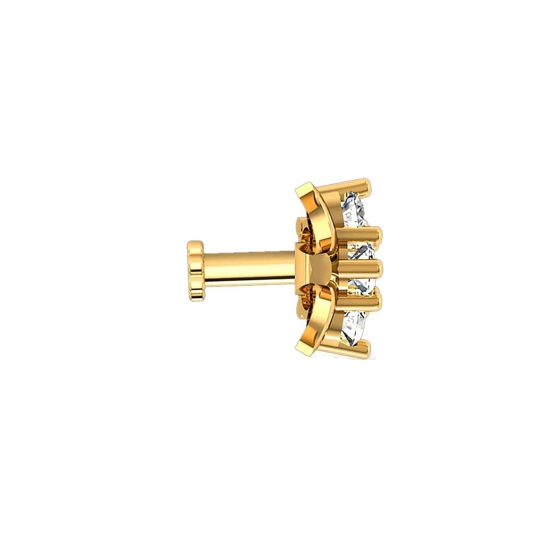 Laylah Yellow Gold Diamond Nosepin Screw